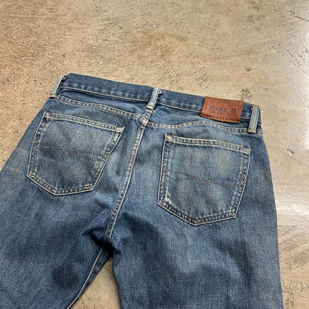POLO RALPH LAUREN JEANS MUDWASH FADED DISTRESSED DENIM - Picture 8 of 10